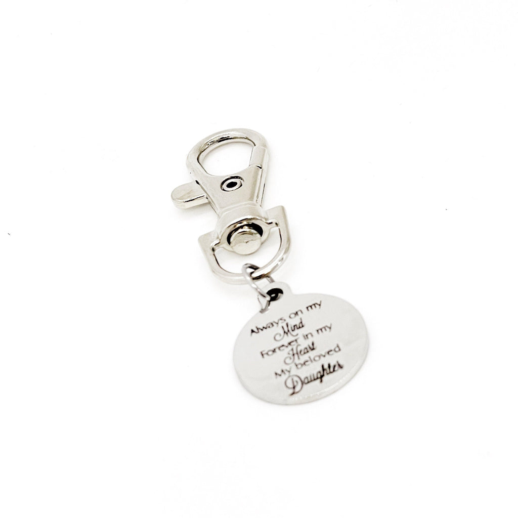 Daughter Memorial, Always On My Mind, Forever In My Heart, My Beloved Daughter Clip On Charm, Remembering Her, Loss of Daughter, Sympathy