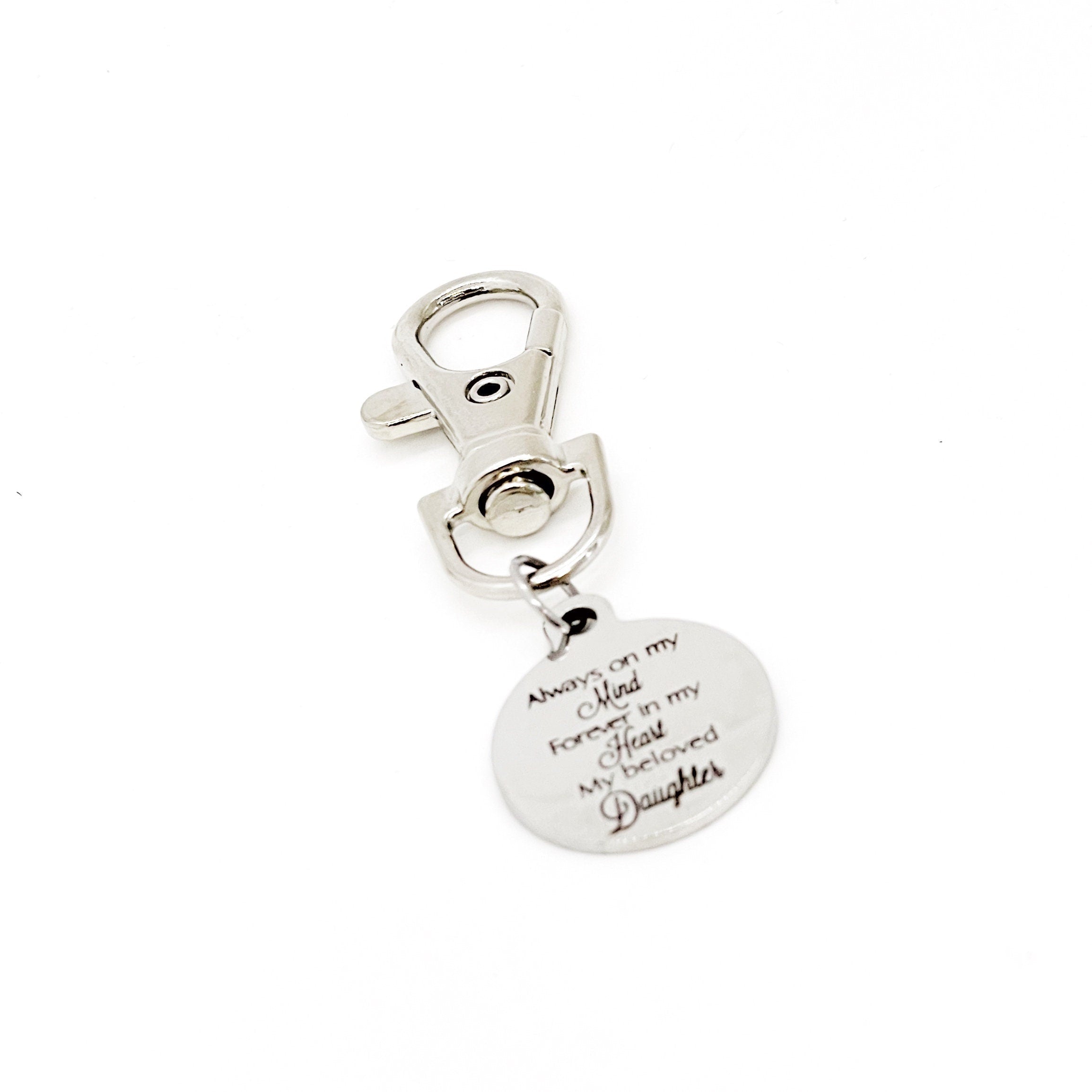 Daughter Memorial, Always On My Mind, Forever In My Heart, My Beloved Daughter Clip On Charm, Remembering Her, Loss of Daughter, Sympathy