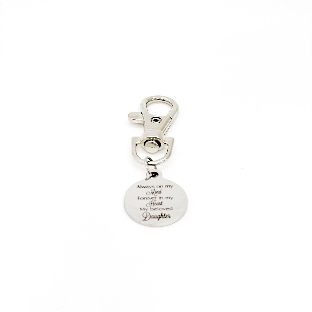Daughter Memorial, Always On My Mind, Forever In My Heart, My Beloved Daughter Clip On Charm, Remembering Her, Loss of Daughter, Sympathy