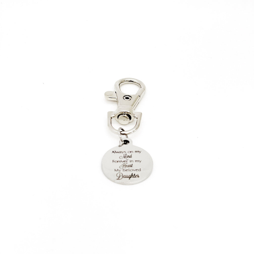 Daughter Memorial, Always On My Mind, Forever In My Heart, My Beloved Daughter Clip On Charm, Remembering Her, Loss of Daughter, Sympathy