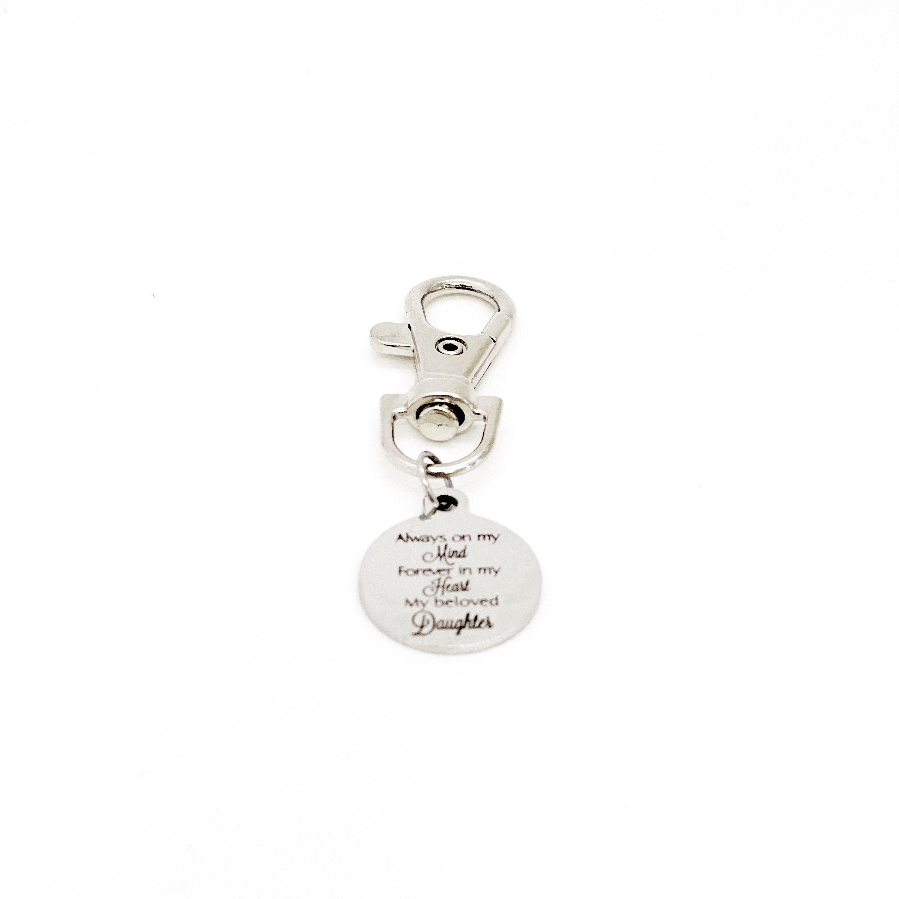 Daughter Memorial, Always On My Mind, Forever In My Heart, My Beloved Daughter Clip On Charm, Remembering Her, Loss of Daughter, Sympathy