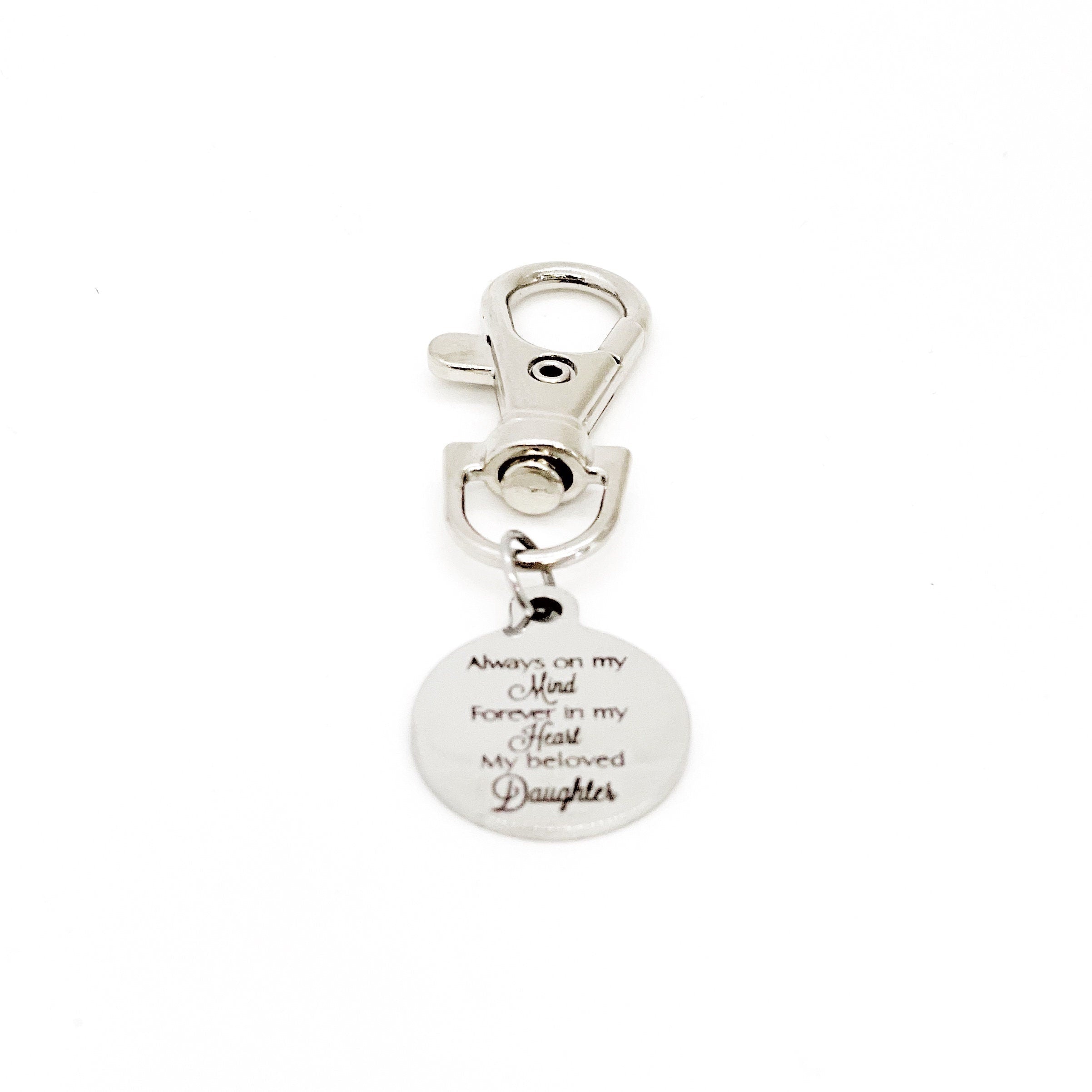 Daughter Memorial, Always On My Mind, Forever In My Heart, My Beloved Daughter Clip On Charm, Remembering Her, Loss of Daughter, Sympathy