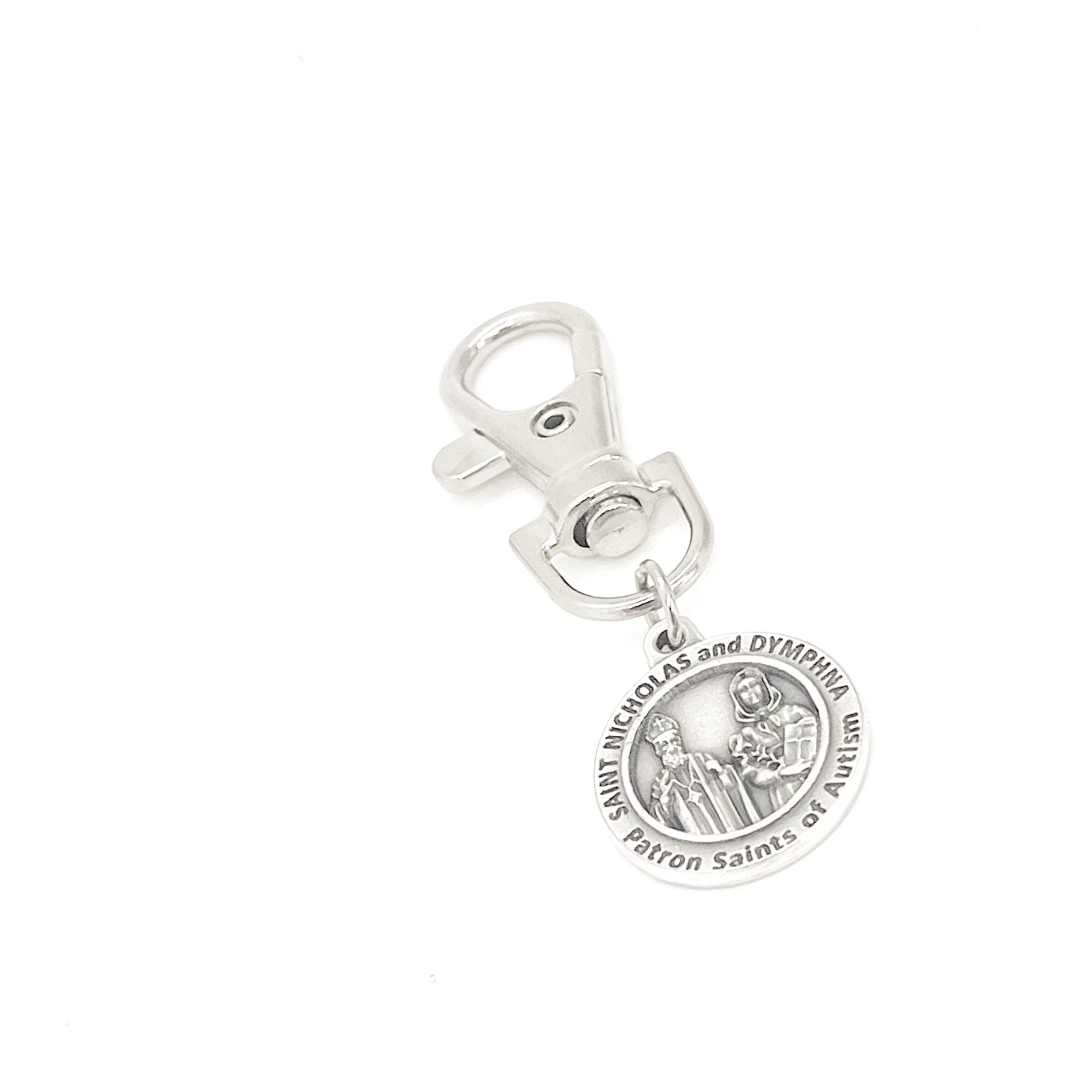 Patron Saint Gifts, Saint Nicholas and Dymphna Clip On Charm, Patron Saints of Autism, Autism Gifts, Autism Charm