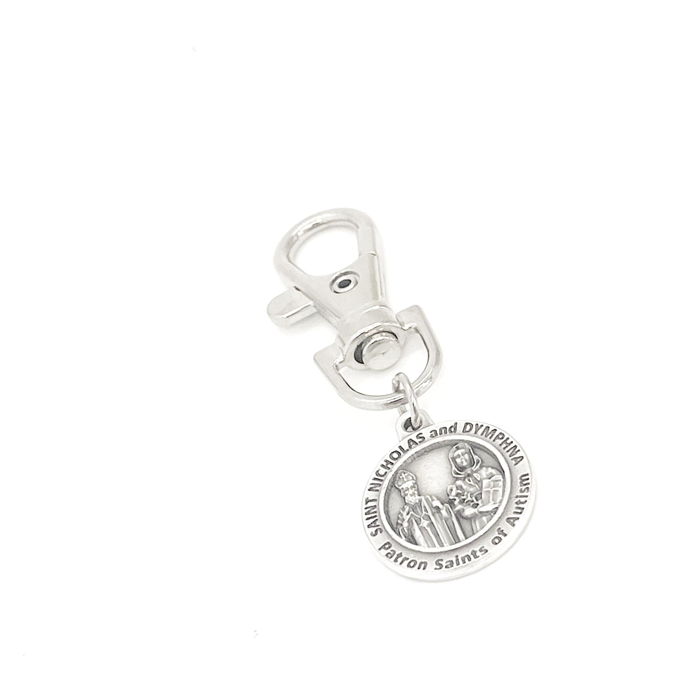 Patron Saint Gifts, Saint Nicholas and Dymphna Clip On Charm, Patron Saints of Autism, Autism Gifts, Autism Charm