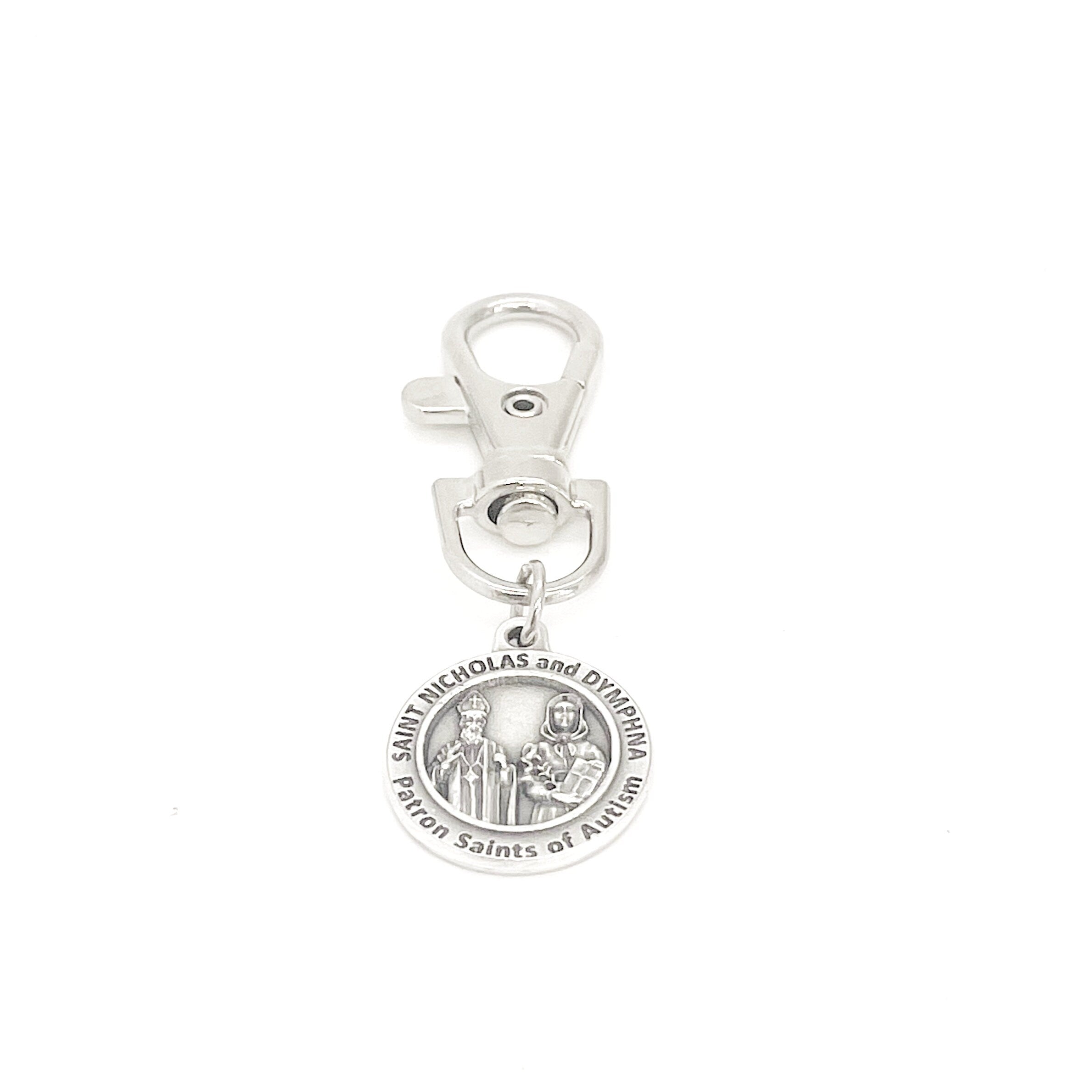 Patron Saint Gifts, Saint Nicholas and Dymphna Clip On Charm, Patron Saints of Autism, Autism Gifts, Autism Charm