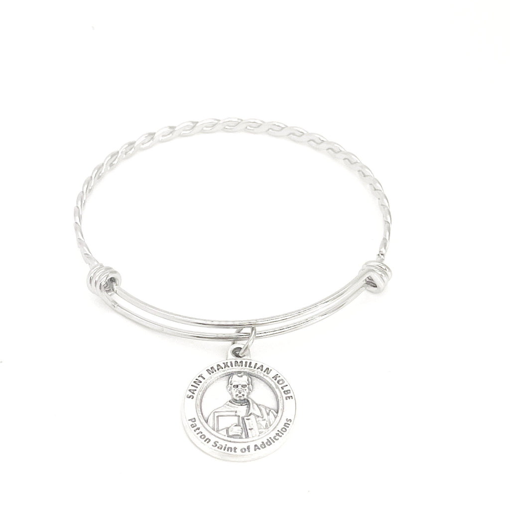 Patron Saint Gifts, Saint Maximilian Kolbe Bracelet, Patron Saint of Addictions, Recovery Gifts, Recovery Jewelry, Addiction Recovery Gift