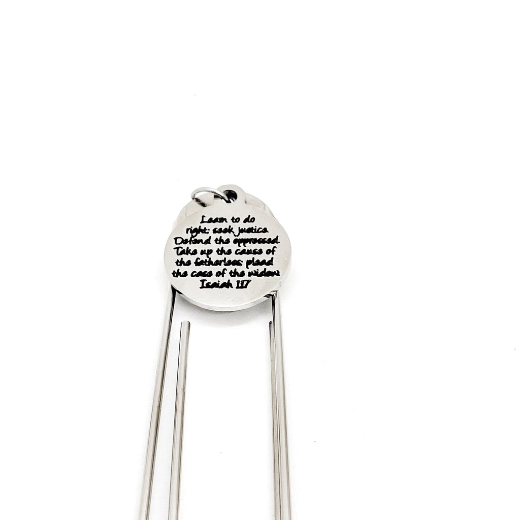 Faith Gifts, Do Right, Seek Justice, Defend Oppressed Charm Bookmark, Isaiah 1 17 Gift, Social Worker Gifts, Defense Attorney Gifts