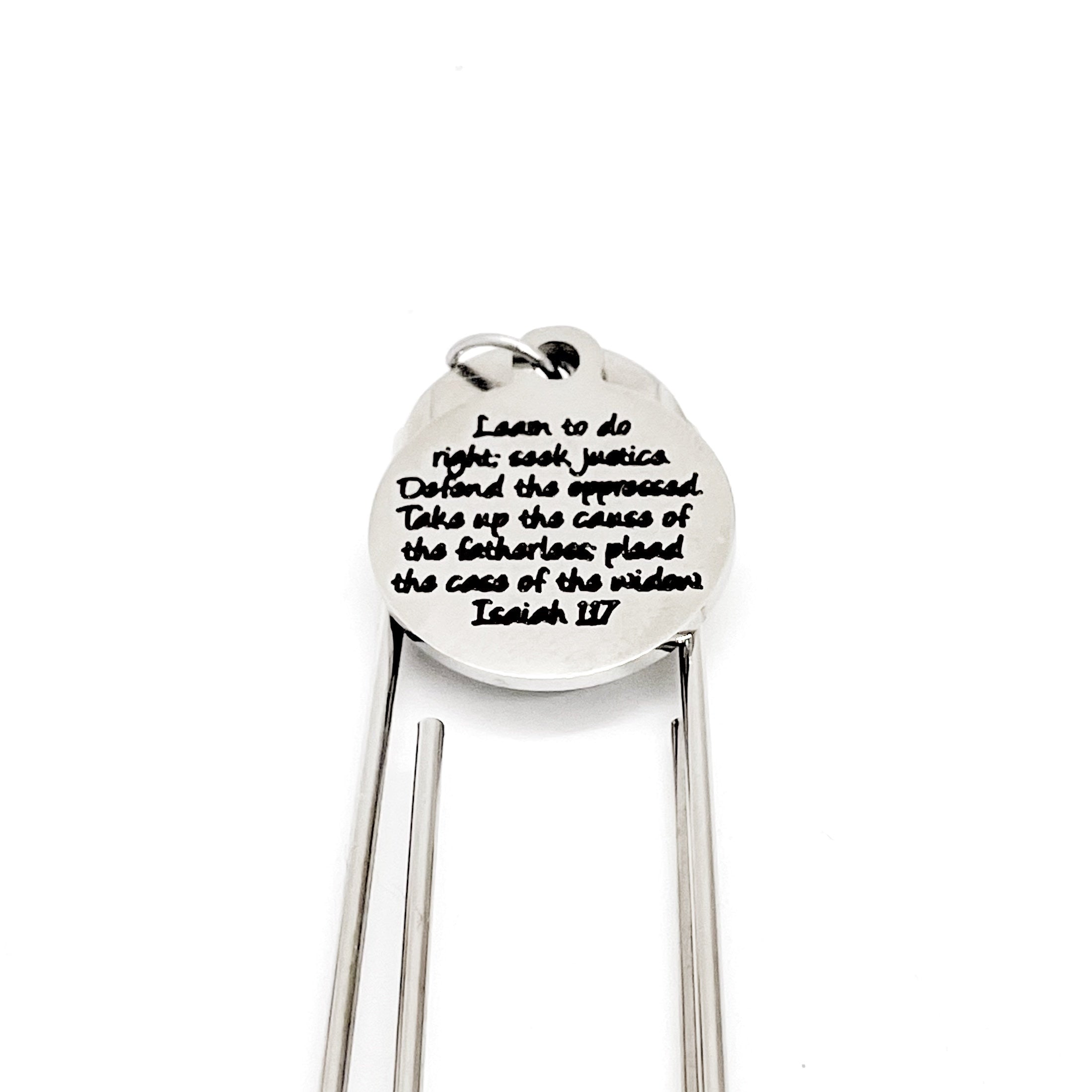 Faith Gifts, Do Right, Seek Justice, Defend Oppressed Charm Bookmark, Isaiah 1 17 Gift, Social Worker Gifts, Defense Attorney Gifts
