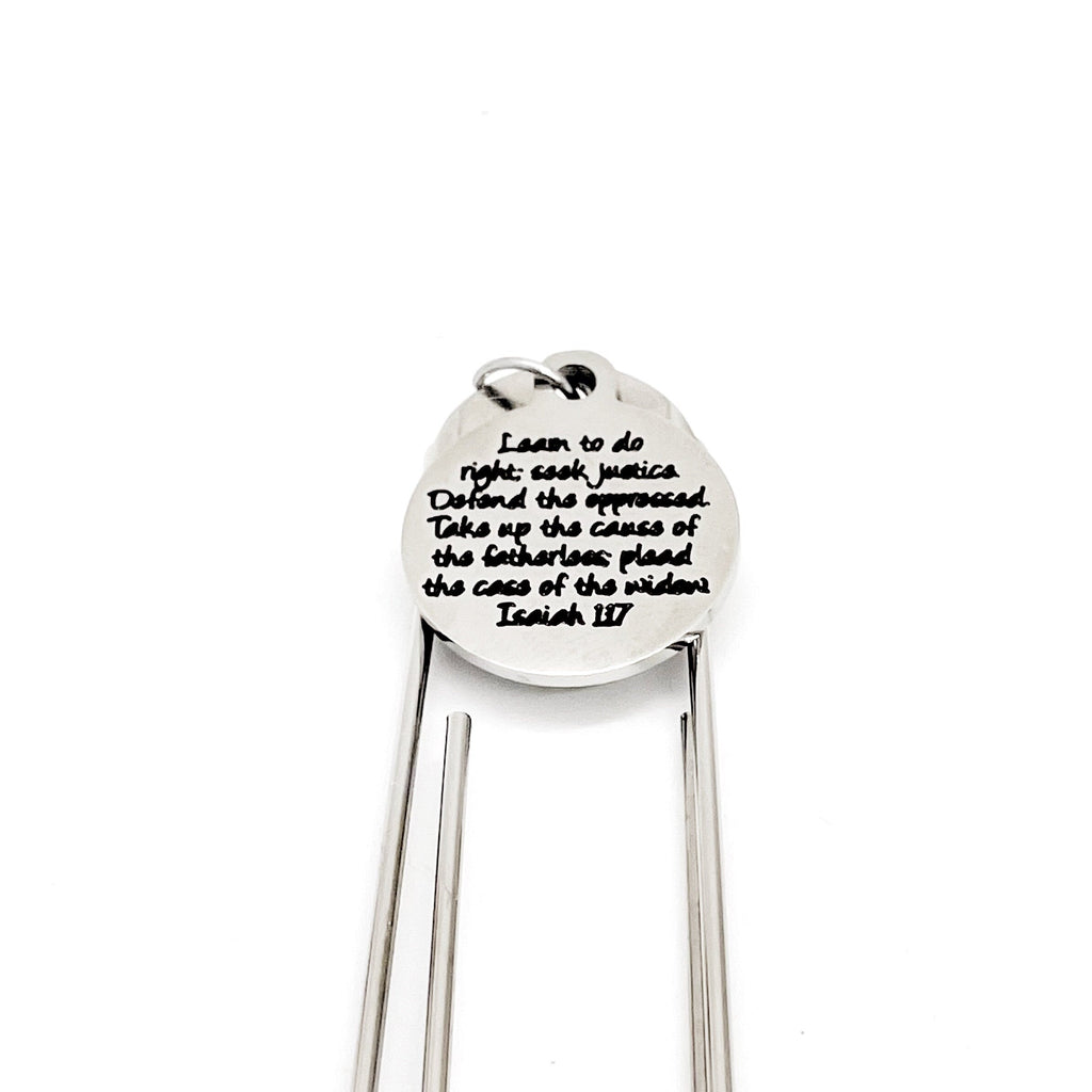 Faith Gifts, Do Right, Seek Justice, Defend Oppressed Charm Bookmark, Isaiah 1 17 Gift, Social Worker Gifts, Defense Attorney Gifts