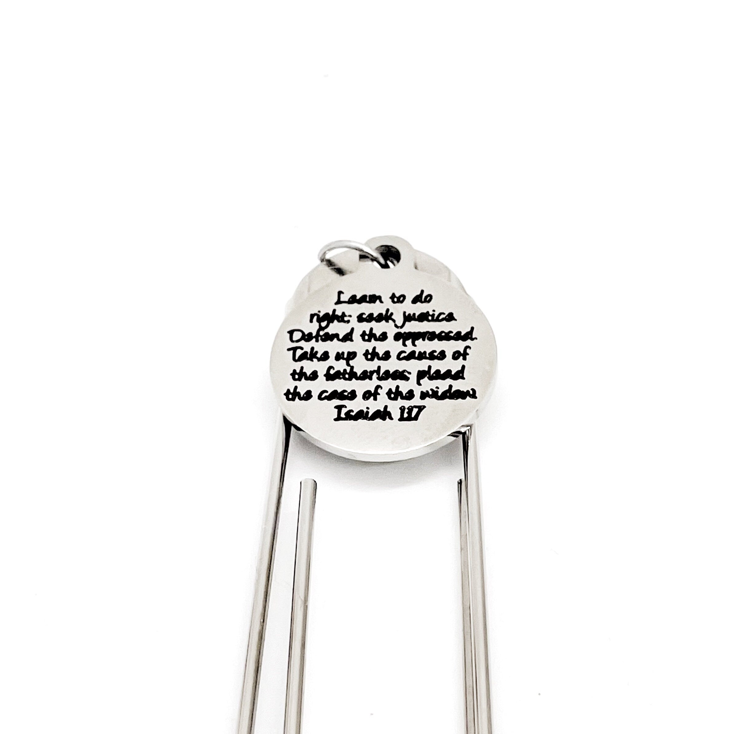 Faith Gifts, Do Right, Seek Justice, Defend Oppressed Charm Bookmark, Isaiah 1 17 Gift, Social Worker Gifts, Defense Attorney Gifts