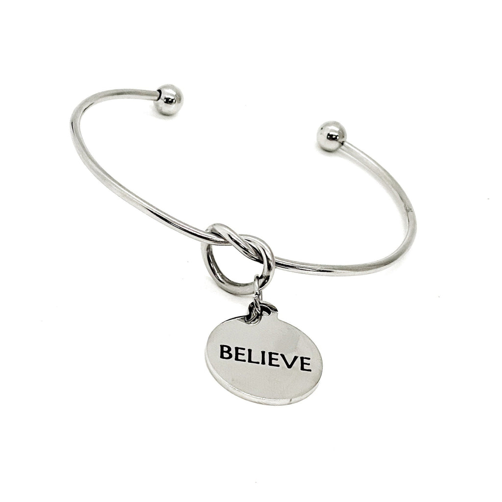 Believe Charm Bracelet, Cuff Bracelet, Faith Gift, Daughter Gift, Believe In Yourself, Believe Jewelry, Wife Gift, Entrepreneur Gift For Her