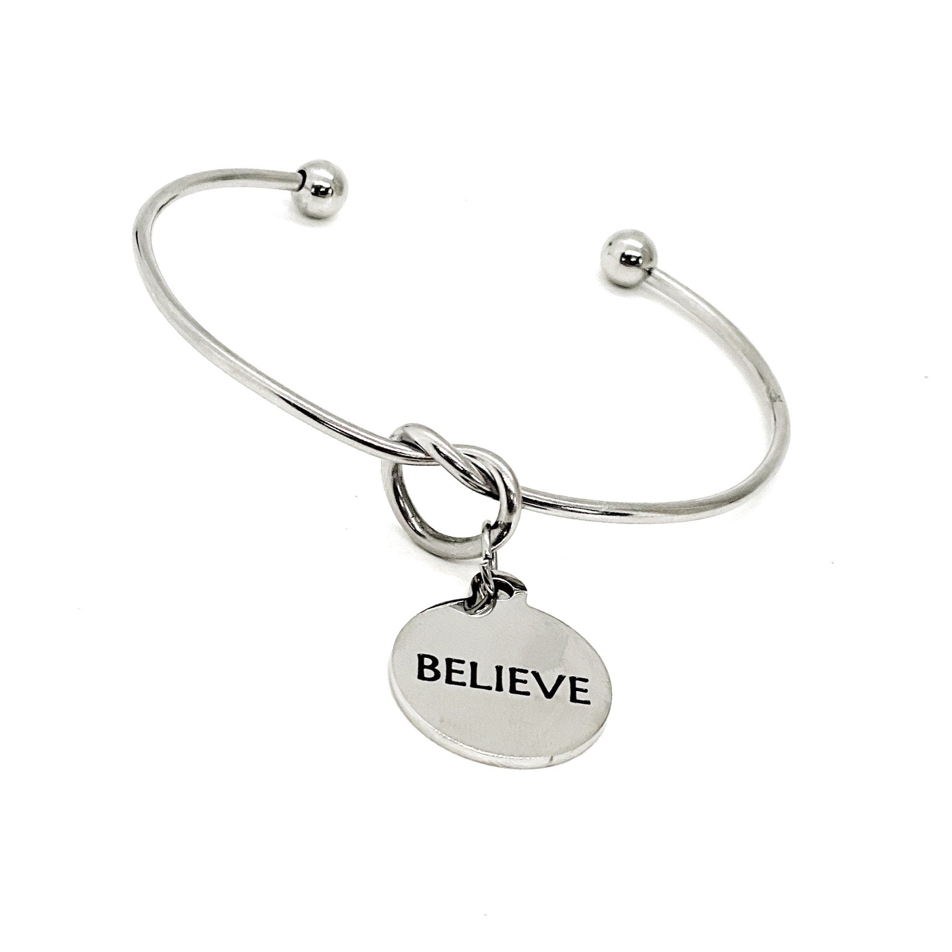 Believe Charm Bracelet, Cuff Bracelet, Faith Gift, Daughter Gift, Believe In Yourself, Believe Jewelry, Wife Gift, Entrepreneur Gift For Her