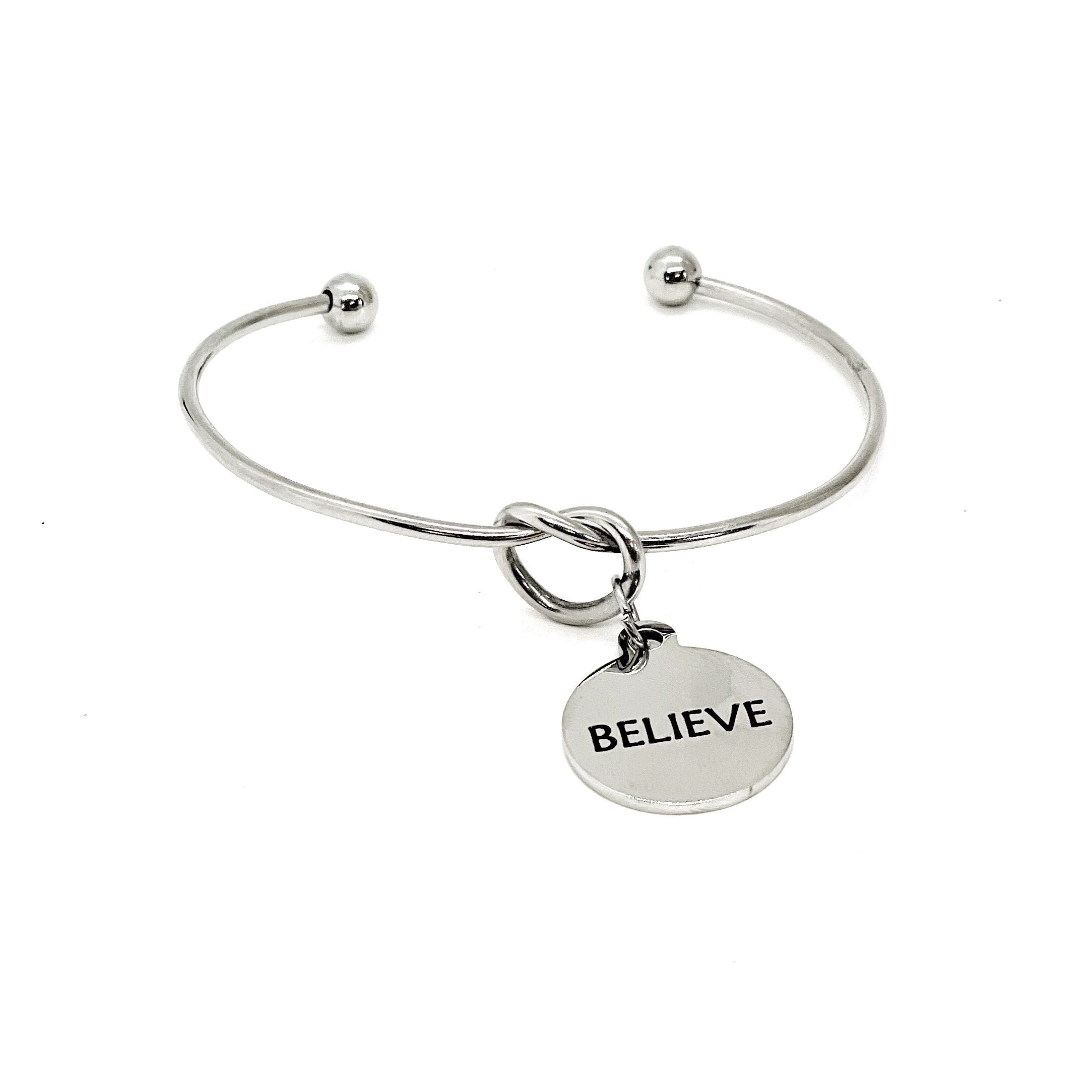 Believe Charm Bracelet, Cuff Bracelet, Faith Gift, Daughter Gift, Believe In Yourself, Believe Jewelry, Wife Gift, Entrepreneur Gift For Her