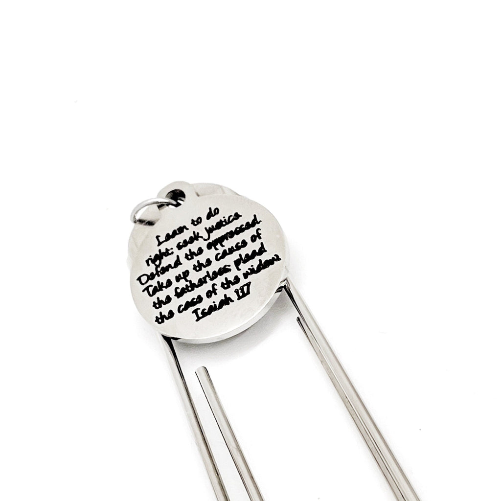 Faith Gifts, Do Right, Seek Justice, Defend Oppressed Charm Bookmark, Isaiah 1 17 Gift, Social Worker Gifts, Defense Attorney Gifts