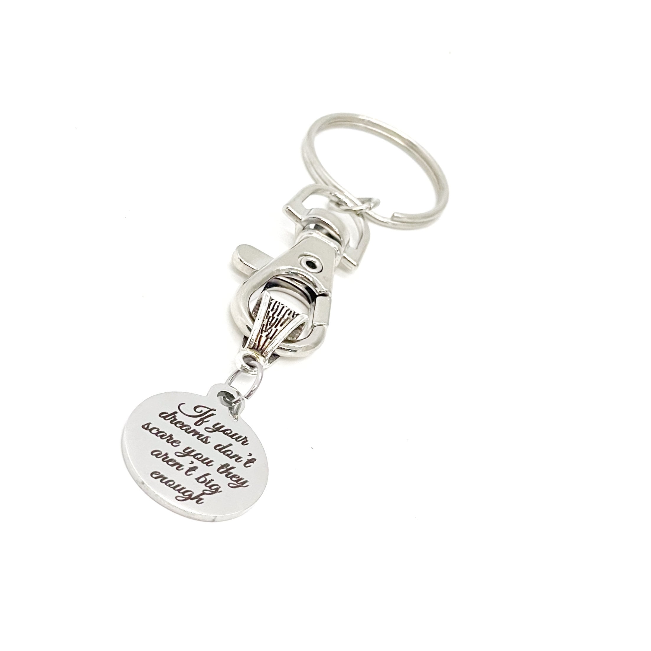 Motivating Gift, If Your Dreams Don’t Scare You They Aren’t Big Enough Charm Keychain, Graduation Gift, Daughter Gift, New Business Owner