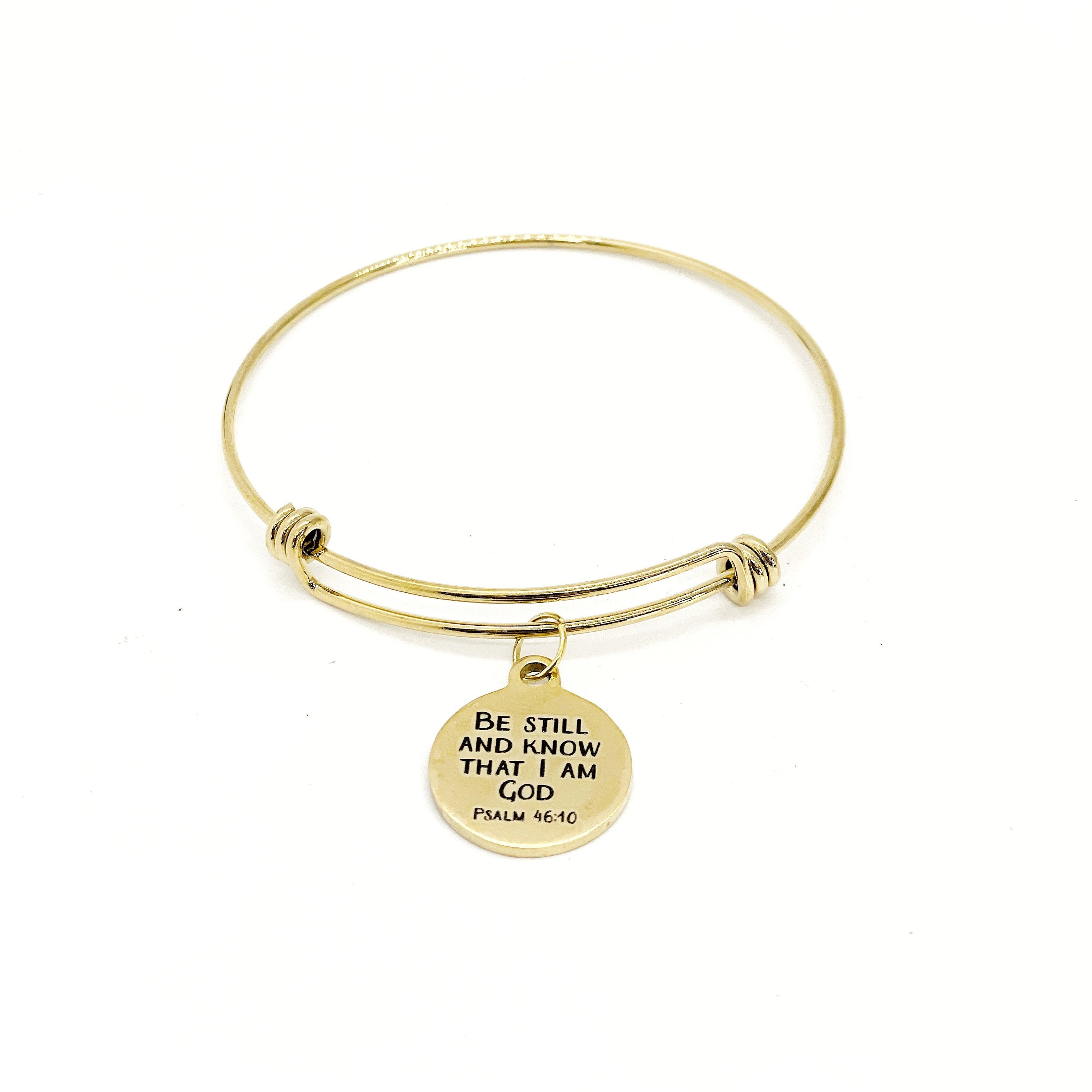 Scripture Gifts, Be Still And Know That I Am God Charm Bracelet, Stacking Bangle, Psalm 46 10, Scripture Quote, Christian Gift, Gift For Her
