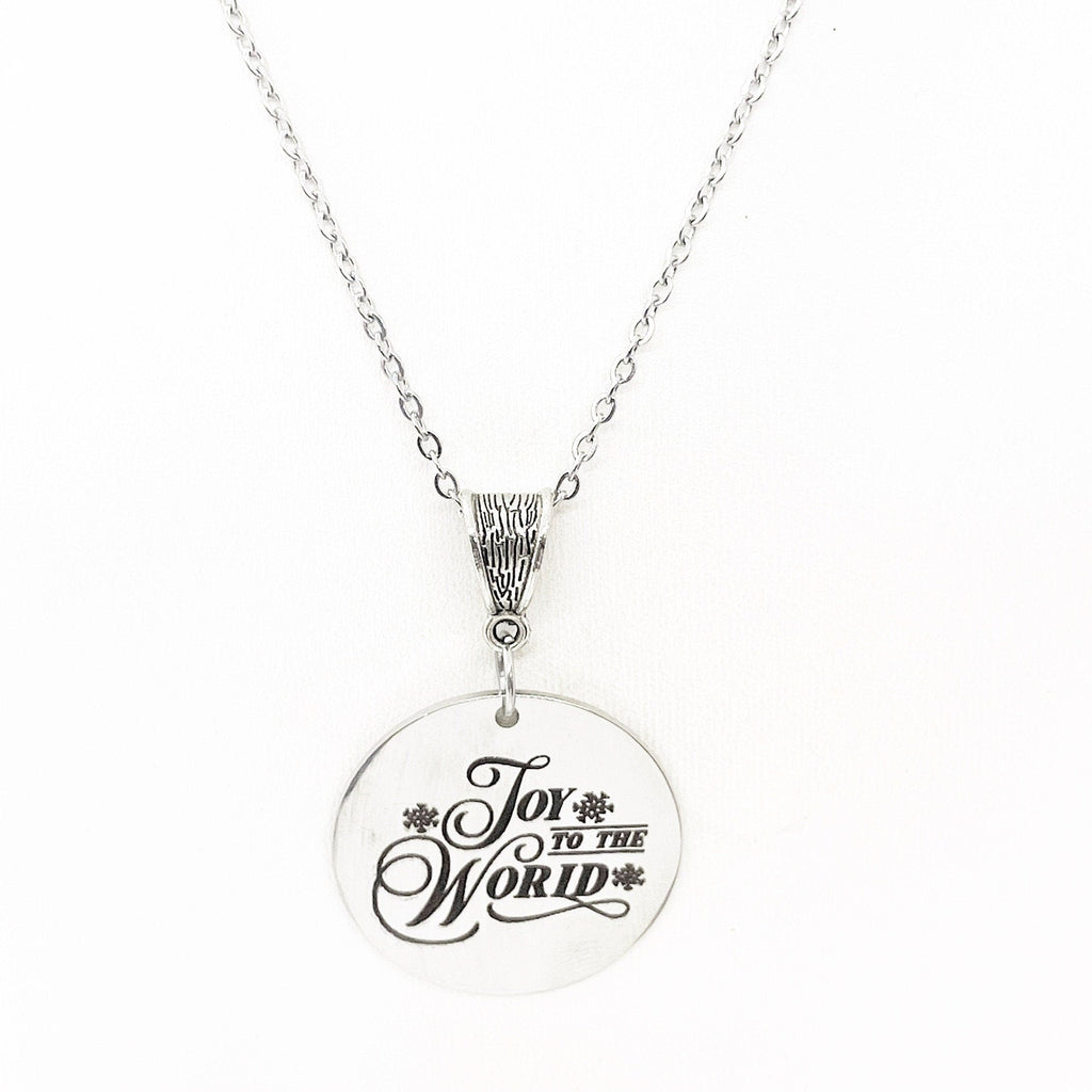Joy To The World Necklace, Christmas Necklace, Christmas Jewelry, Gift For Her, Christmas Service Jewelry, Sunday School Gifts, Joy Necklace