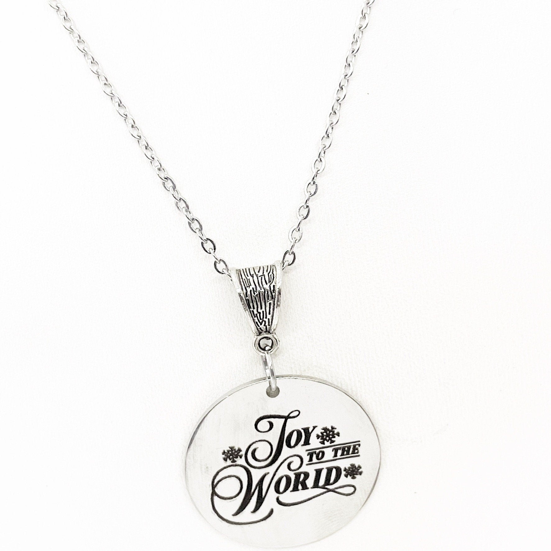 Joy To The World Necklace, Christmas Necklace, Christmas Jewelry, Gift For Her, Christmas Service Jewelry, Sunday School Gifts, Joy Necklace