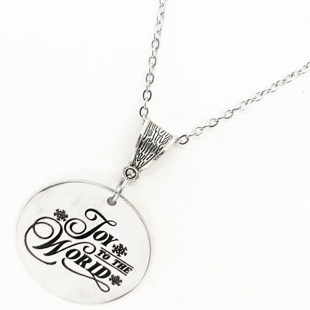 Joy To The World Necklace, Christmas Necklace, Christmas Jewelry, Gift For Her, Christmas Service Jewelry, Sunday School Gifts, Joy Necklace