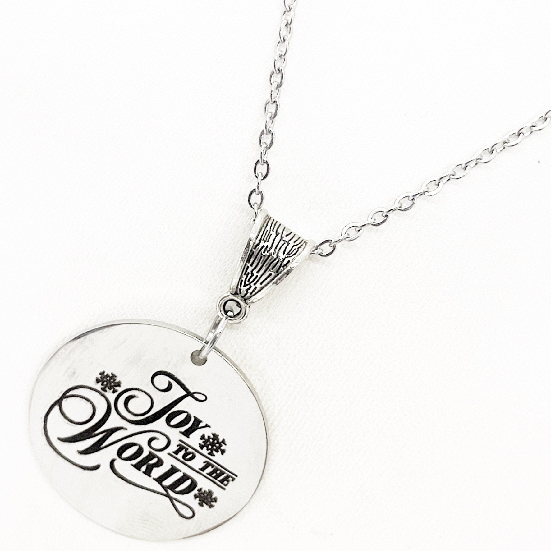 Joy To The World Necklace, Christmas Necklace, Christmas Jewelry, Gift For Her, Christmas Service Jewelry, Sunday School Gifts, Joy Necklace