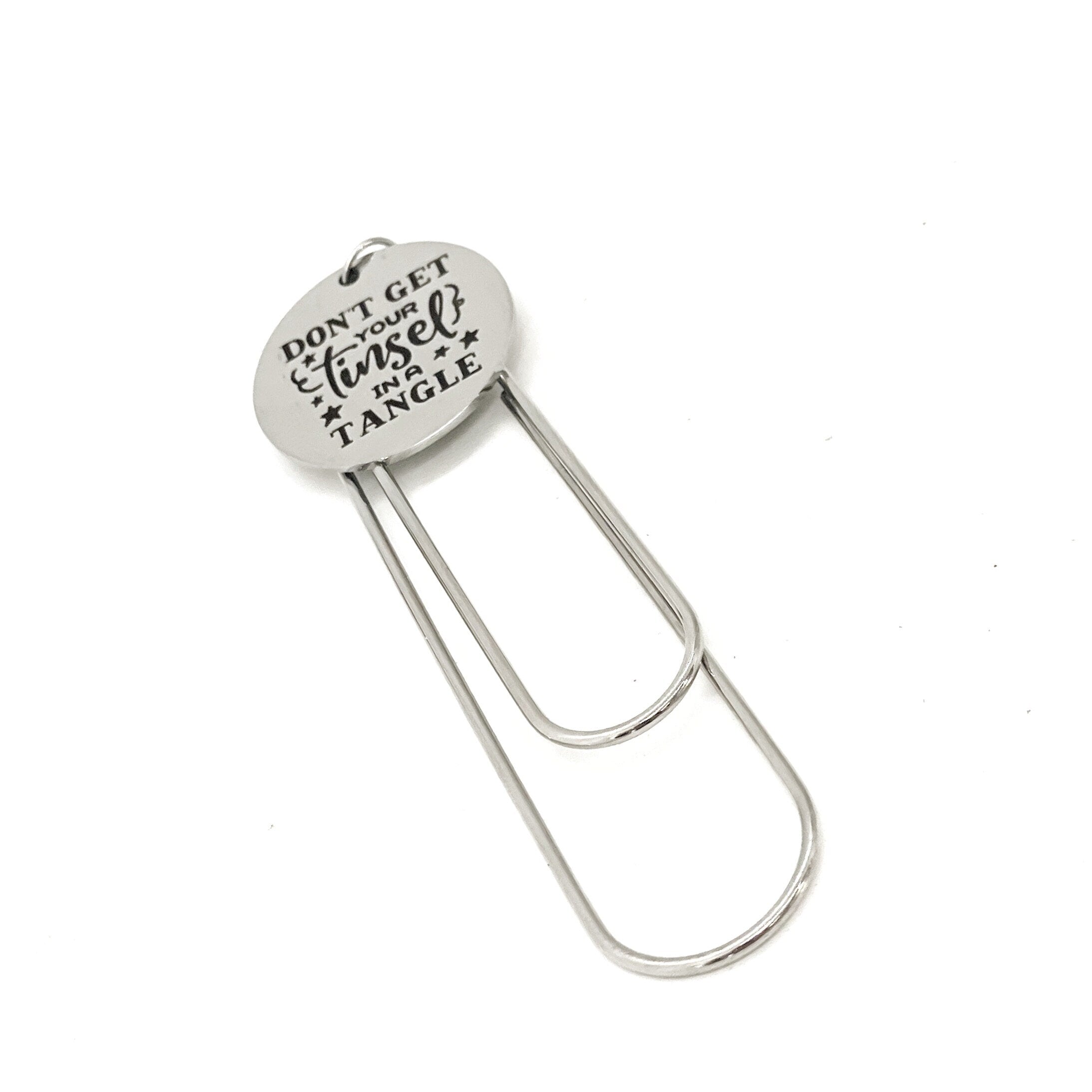 Fun Gifts, Don’t Get Your Tinsel In A Tangle Charm Bookmark, Friend Gift, Wife Gift, Funny Quotes, Reader Gift, Christmas Gifts, Paperclip