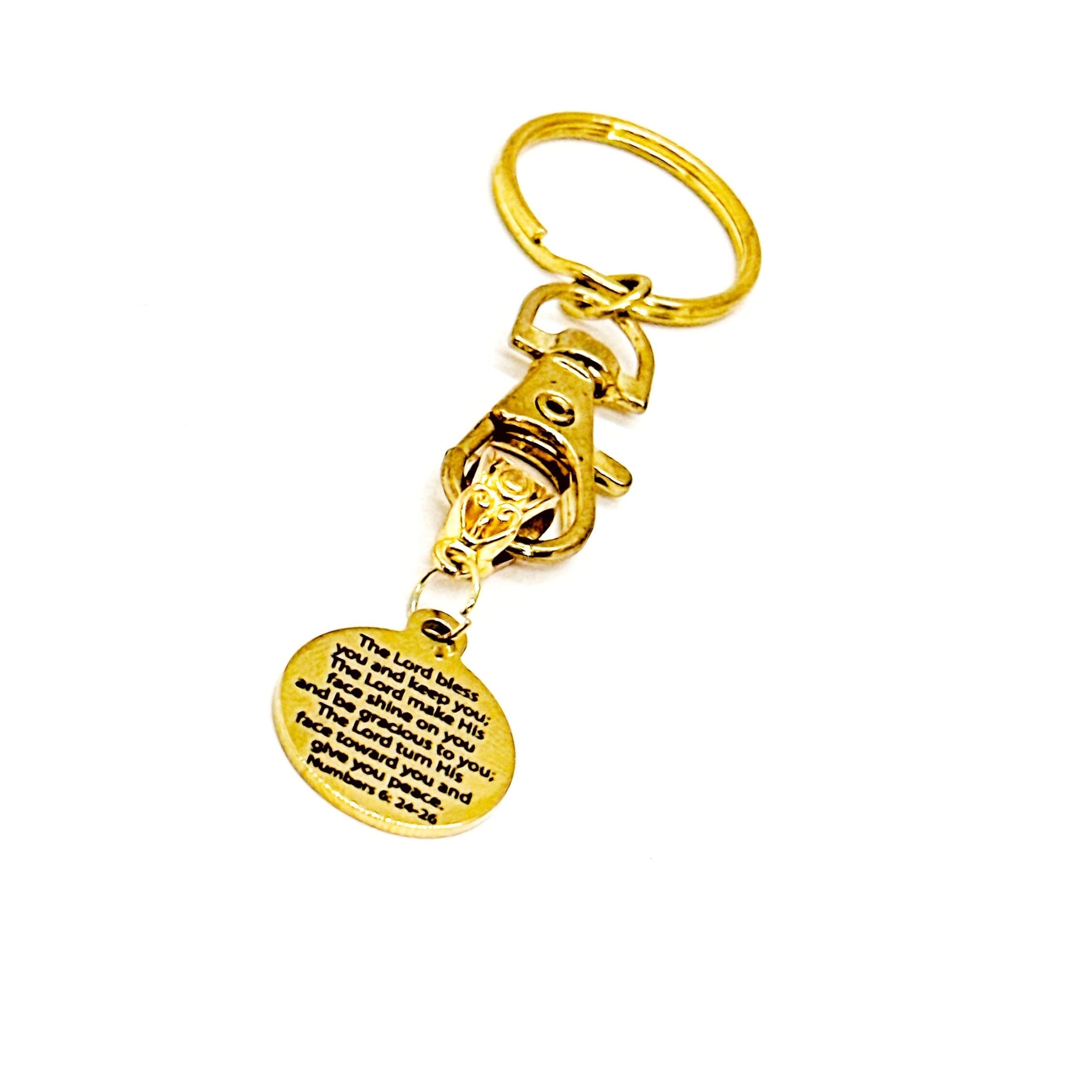 Faith Gifts, The Lord Bless You And Keep You Charm Keychain, Daughter Gift, Graduation Gift, Granddaughter Gift, Numbers 6 24 to 26 Quote