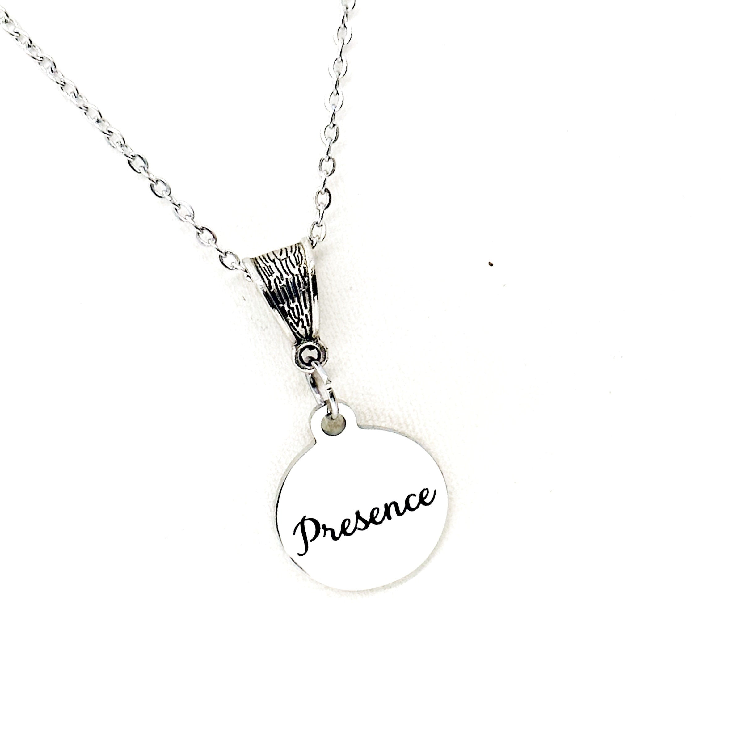 Affirmation Jewelry, Presence Necklace, Key Word Jewelry Gift, Daughter Gift, Graduation Gift, Wife Gift, Gift For Me, Affirmation Words