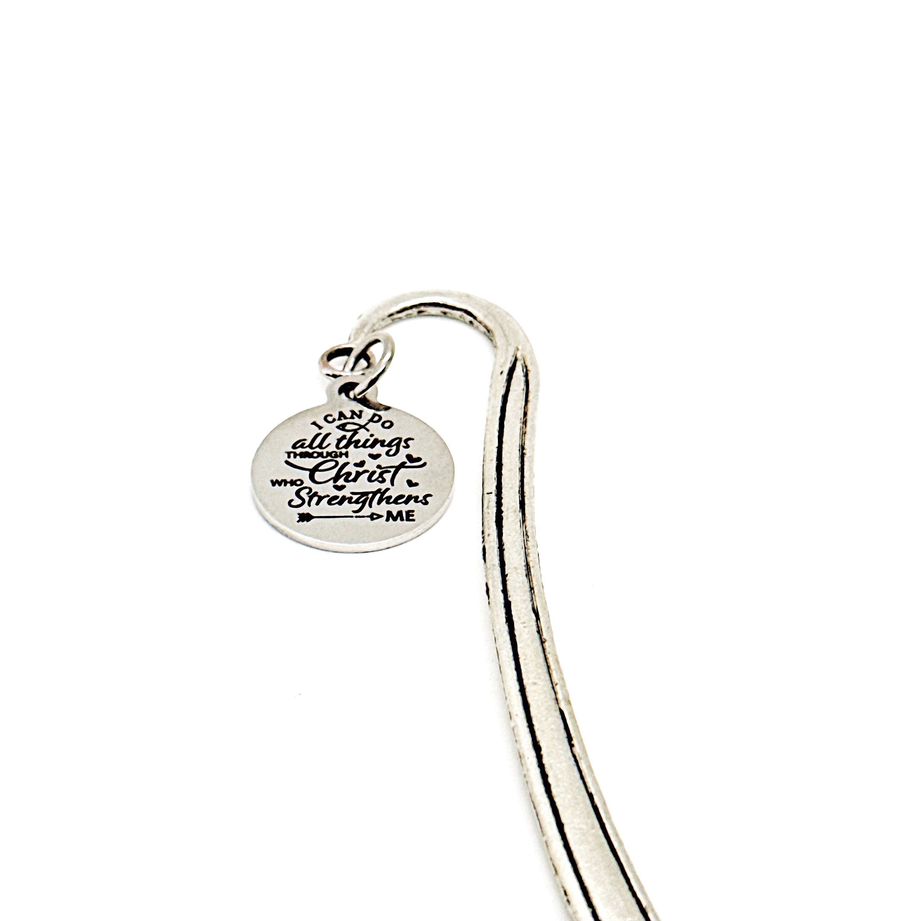 Scripture Gift, I Can Do All Things Through Christ Charm Bookmark, Philippians 4 13, Bible Bookmark, Gift For Her, Encouraging Gift