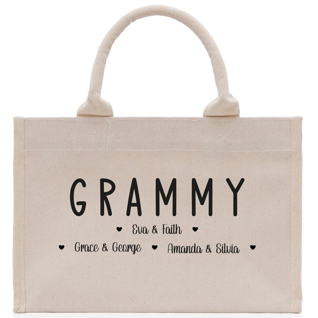 Grammy Grandchild Kids Names Custom Grandma Tote Bag Grandma's Getaway Bag Personalized Grandma Gift Bag Shopping Bag Mother Day Gift