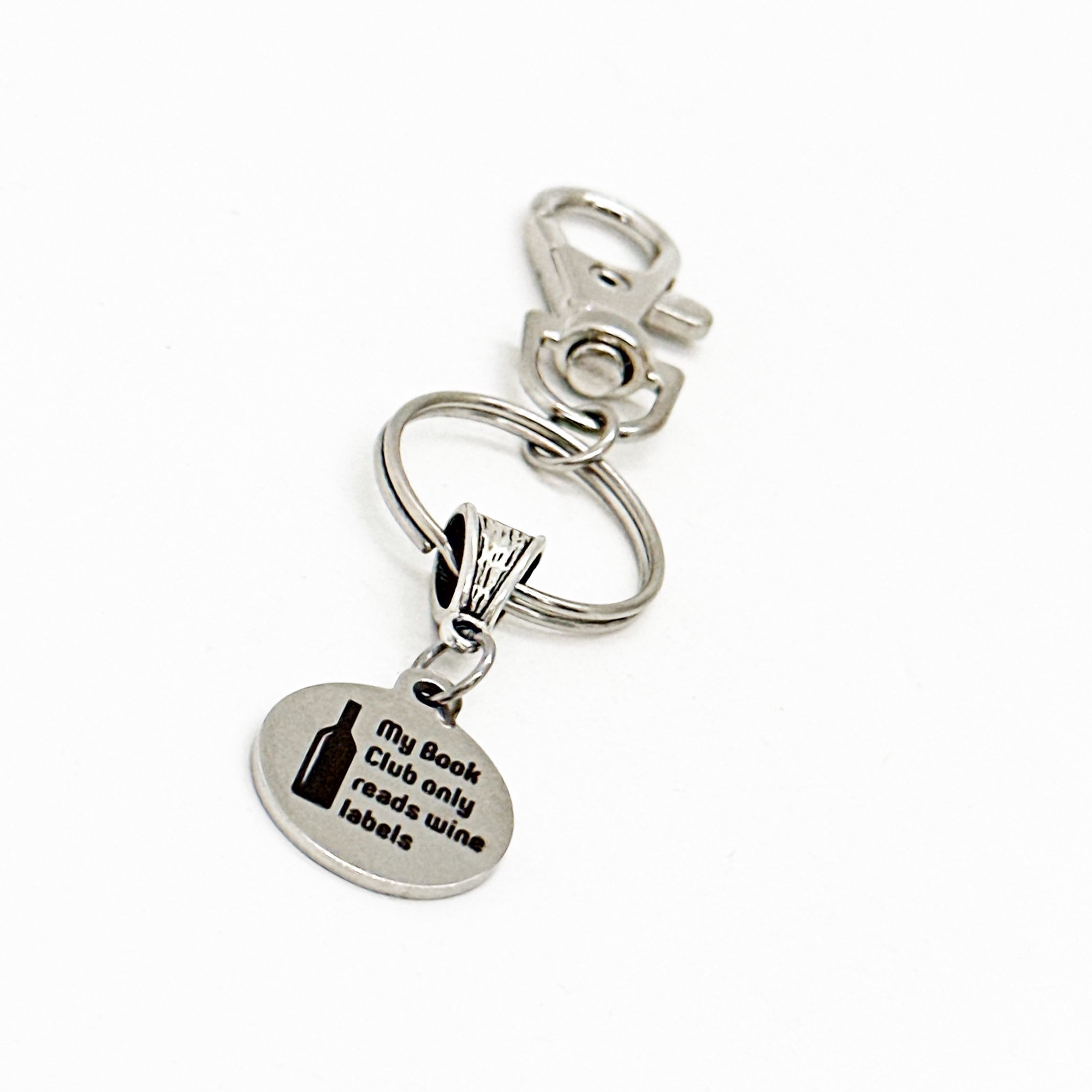 My Book Club Only Reads Wine Labels Charm Clip On Keychain, Fun Gifts, Girlfriend Gifts, Friend Gifts, Book Club Gifts, Wine Gifts