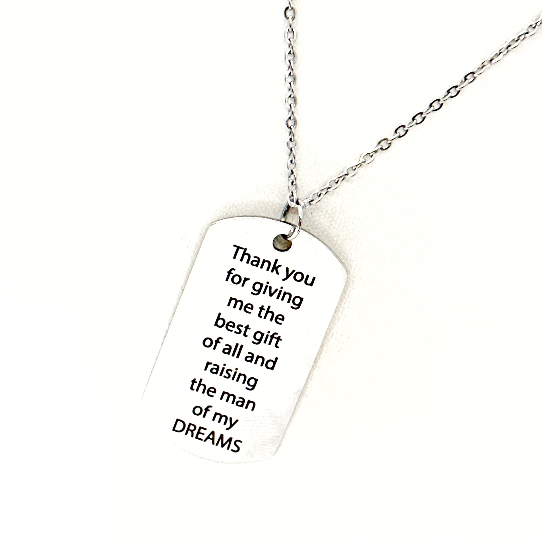 Thank You For Giving Me The Best Gift Of All And Raising The Man Of My Dreams Necklace, Wedding Gift For Mother In Law, Mother In Love Gift