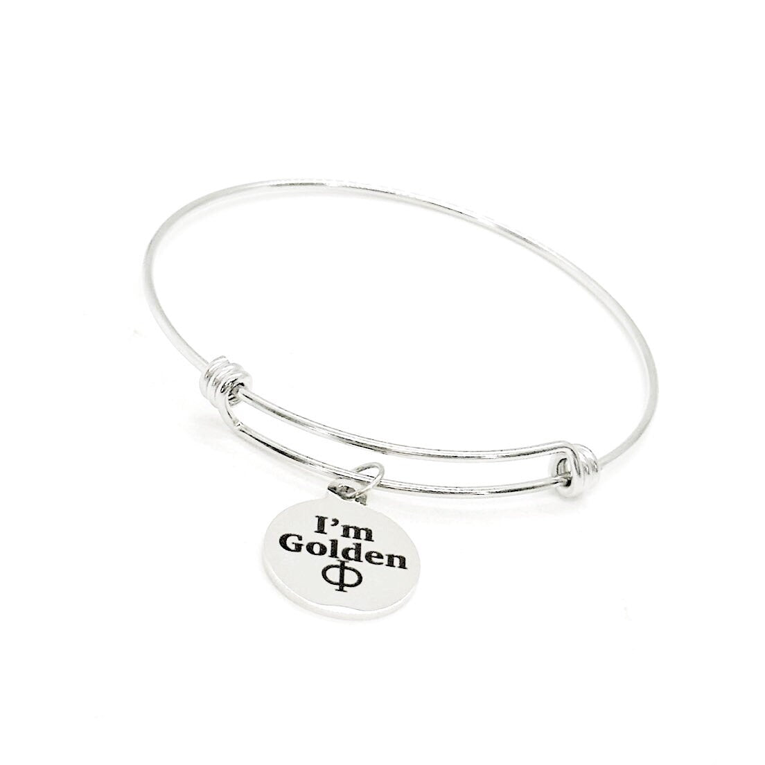 I’m Golden Phi Bracelet, Math Nerd Love Gift, Mathematics Major, Physics, Gift For Her, Daughter, Girlfriend, Fun Gifts, Stacking Bangle